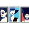 Obrazy w Drewnianej Ramie 90x40cm Modern Woman