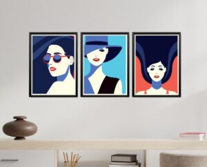 Obrazy w Drewnianej Ramie 90x40cm Modern Woman