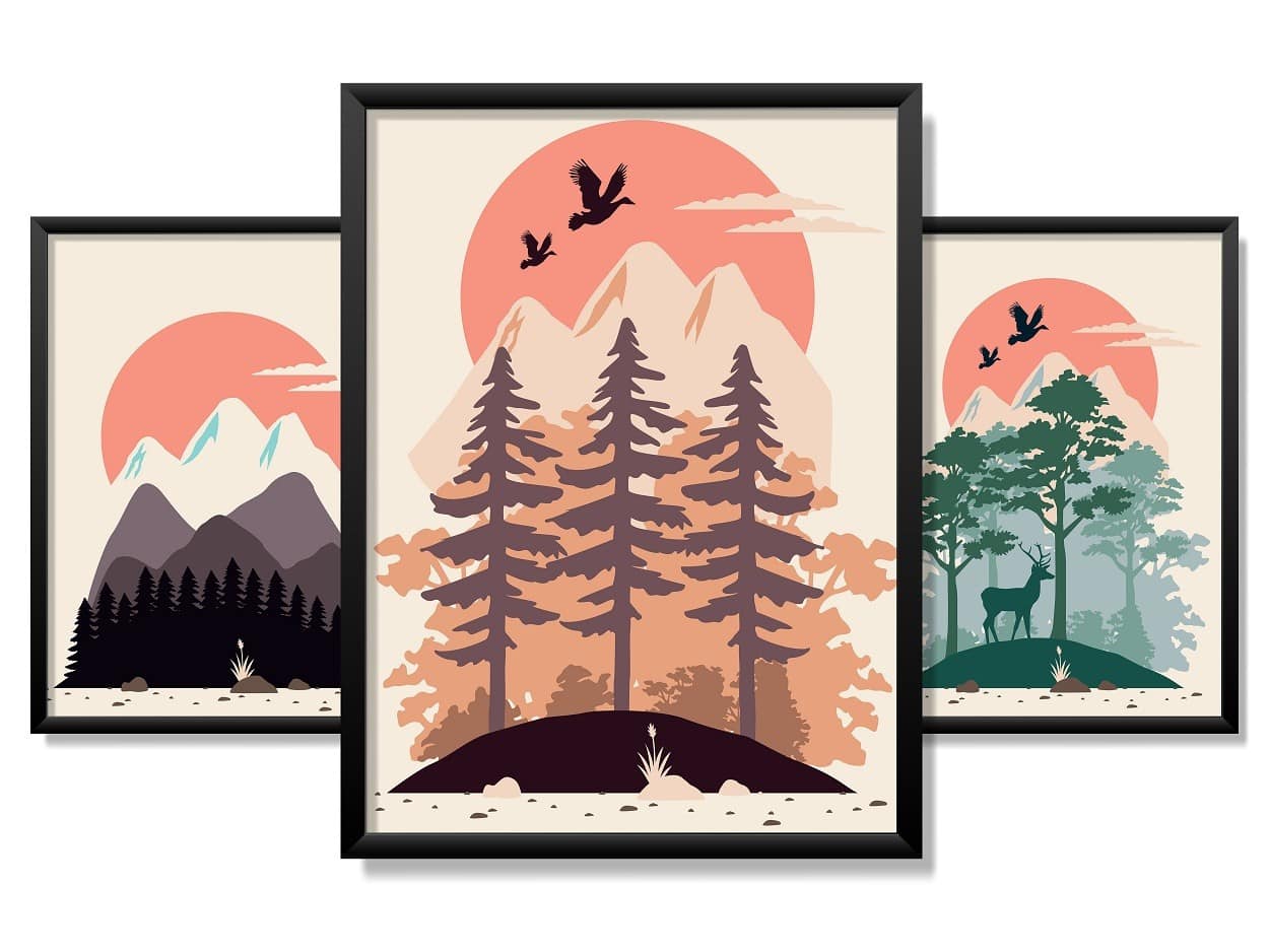 Obrazy w Drewnianej Ramie 90x40cm Mountain Fever