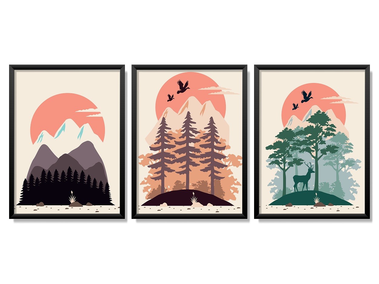 Obrazy w Drewnianej Ramie 90x40cm Mountain Fever