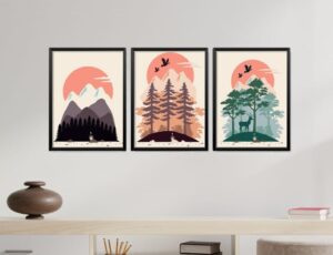 Obrazy w Drewnianej Ramie 90x40cm Mountain Fever