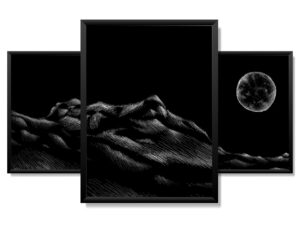 Obrazy w Drewnianej Ramie 90x40cm Noc