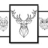 Obrazy w Drewnianej Ramie 90x40cm Polygonal Animal