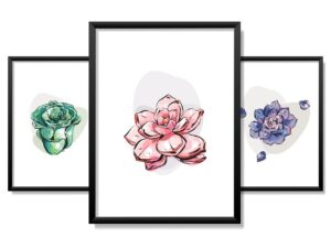 Obrazy w Drewnianej Ramie 90x40cm Pop Art Flower