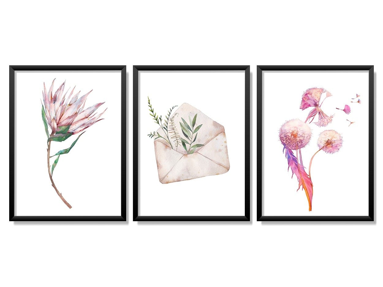Obrazy w Drewnianej Ramie 90x40cm Romantic Flower