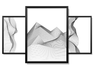 Obrazy w Drewnianej Ramie 90x40cm Seismic Wave