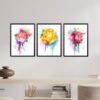 Obrazy w Drewnianej Ramie 90x40cm Splash Flower