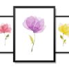 Obrazy w Drewnianej Ramie 90x40cm Tricolor Flower