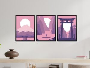 Obrazy w Drewnianej Ramie 90x40cm Violet Asia
