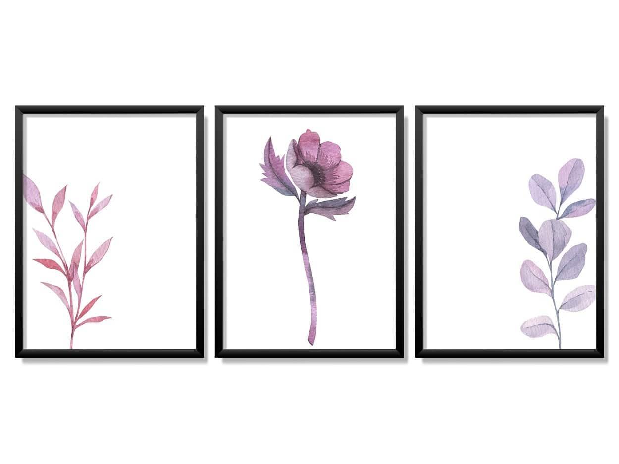 Obrazy w Drewnianej Ramie 90x40cm Violet Desire