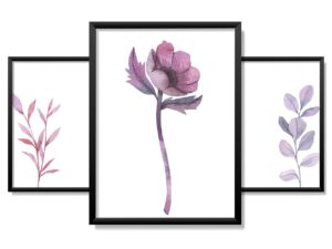Obrazy w Drewnianej Ramie 90x40cm Violet Desire