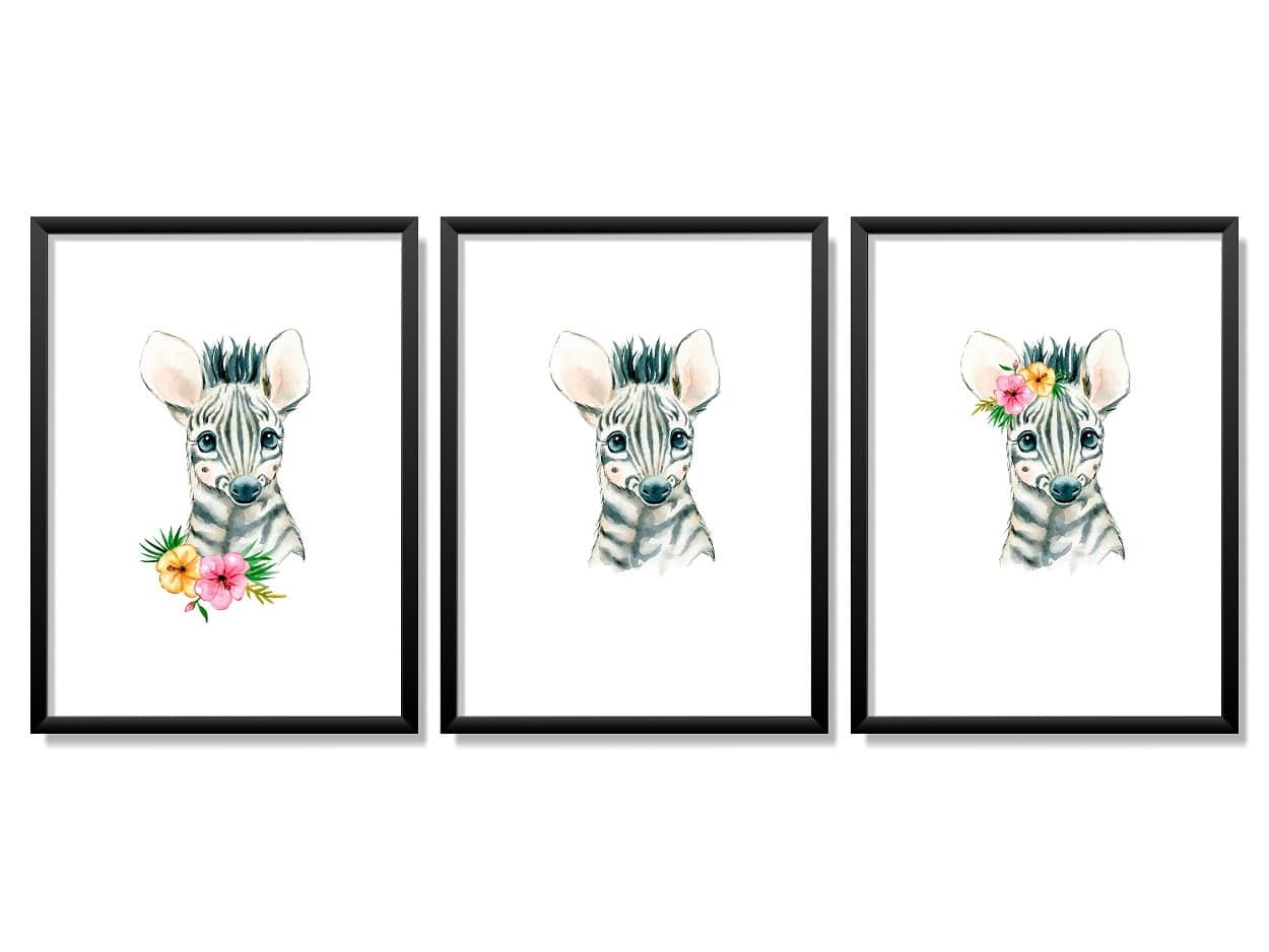 Obrazy w Drewnianej Ramie 90x40cm Zebra