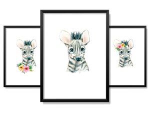 Obrazy w Drewnianej Ramie 90x40cm Zebra