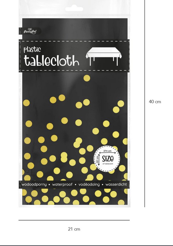 Obrus foliowy Black konfetti