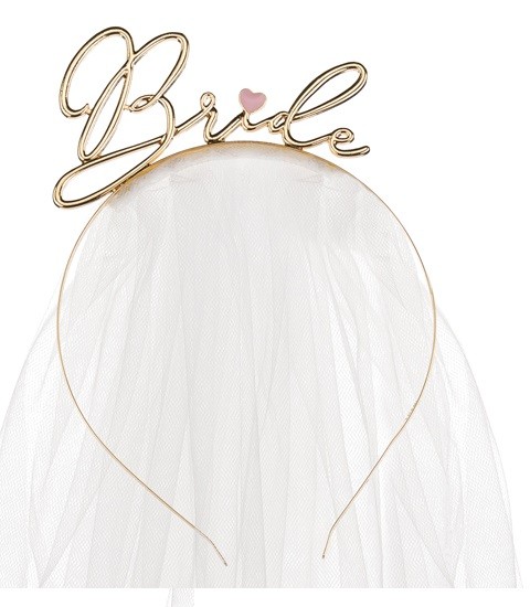 Opaska Bride Gold z welonem
