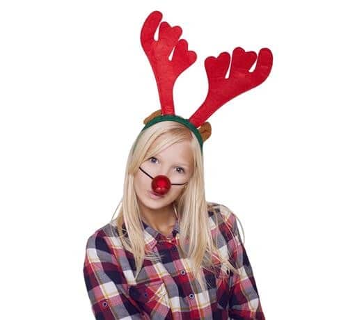 Opaska Renifer Rudolf ze świecącym nosem