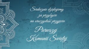 Podziękowania, bileciki komunia Mandala IHS