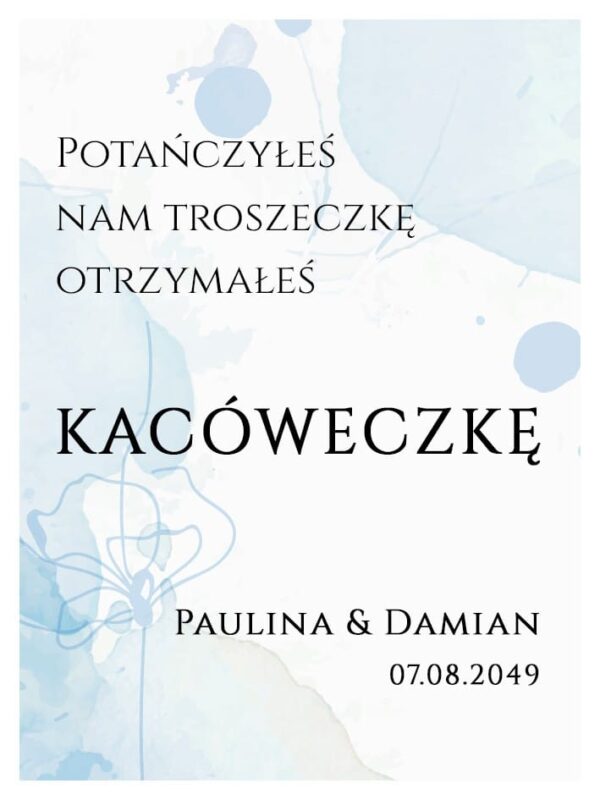Podziękowania Dla Gości Kacówka Aqua Blue 