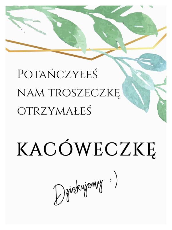 Podziękowania Dla Gości Kacówka Gold Olives 