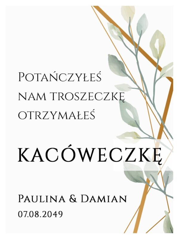 Podziękowania Dla Gości Kacówka Kwiatowe Boho 