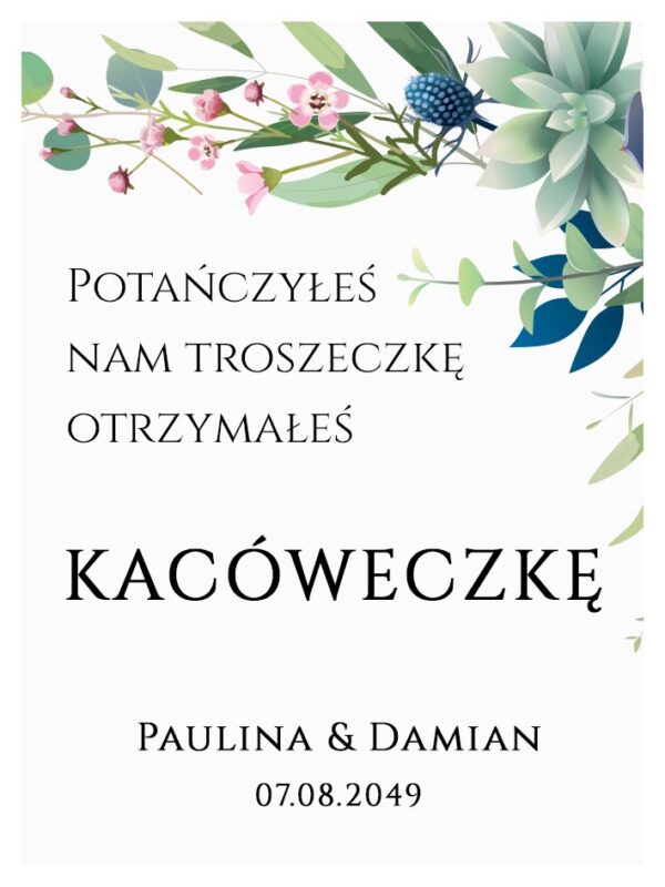 Podziękowania Dla Gości Kacówka Kwiatowe Rustic 