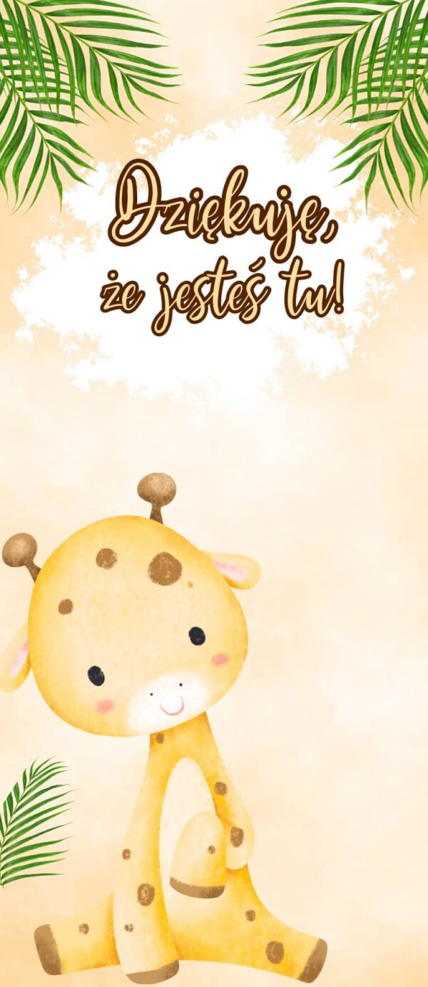 Podziękowania dla Gości Merci Cute Giraffe  12szt 