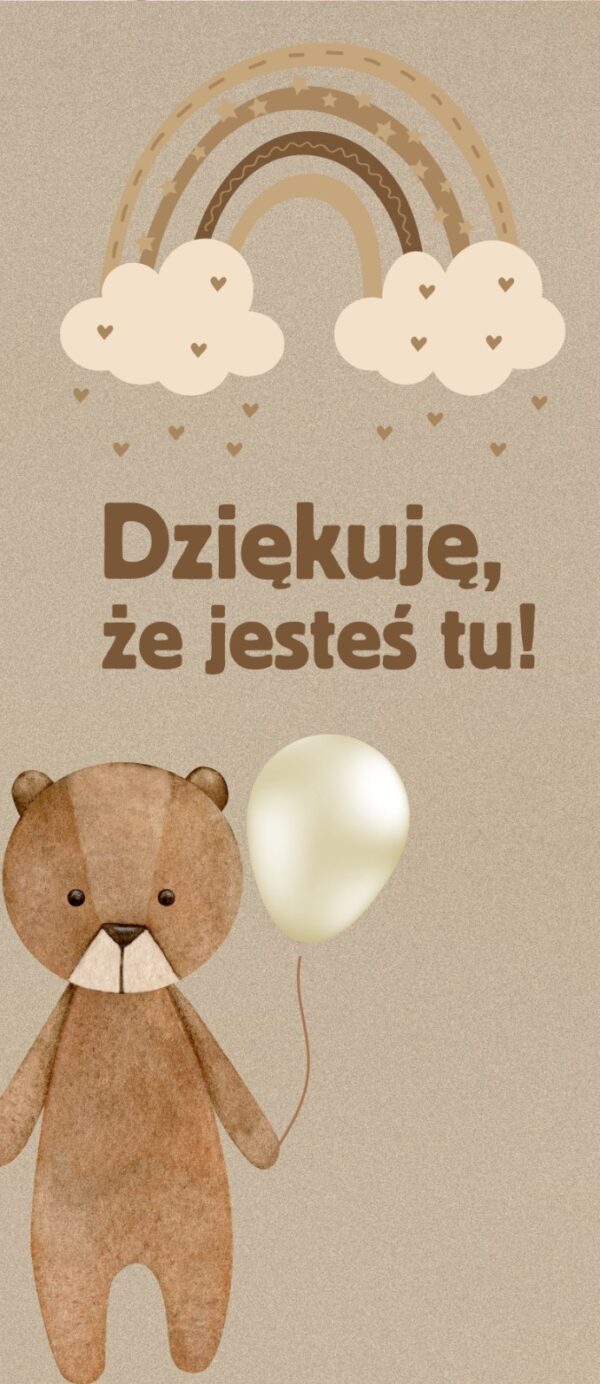 Podziękowania dla Gości Merci Rainbow Teddy 12szt 