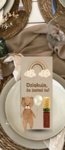 Podziękowania dla Gości Merci Rainbow Teddy 12szt