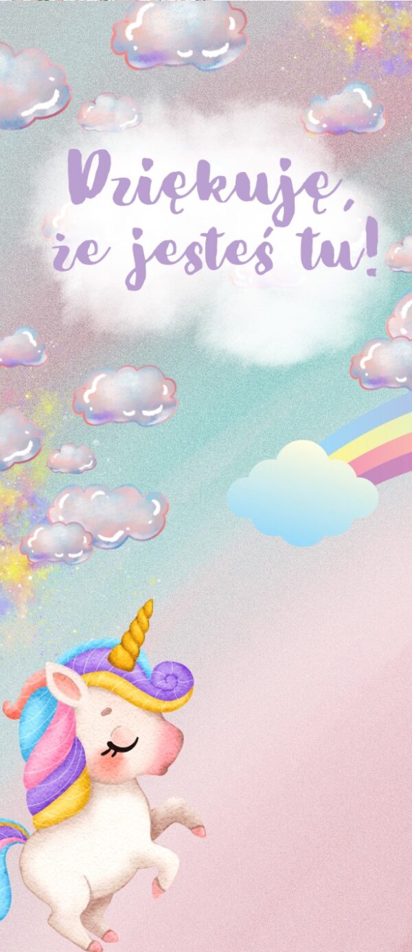Podziękowania dla Gości Merci Unicorn Rainbow 12szt 