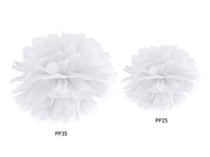Pompon bibułowy 35cm Biały