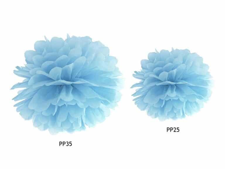Pompon bibułowy 35cm Błękitny