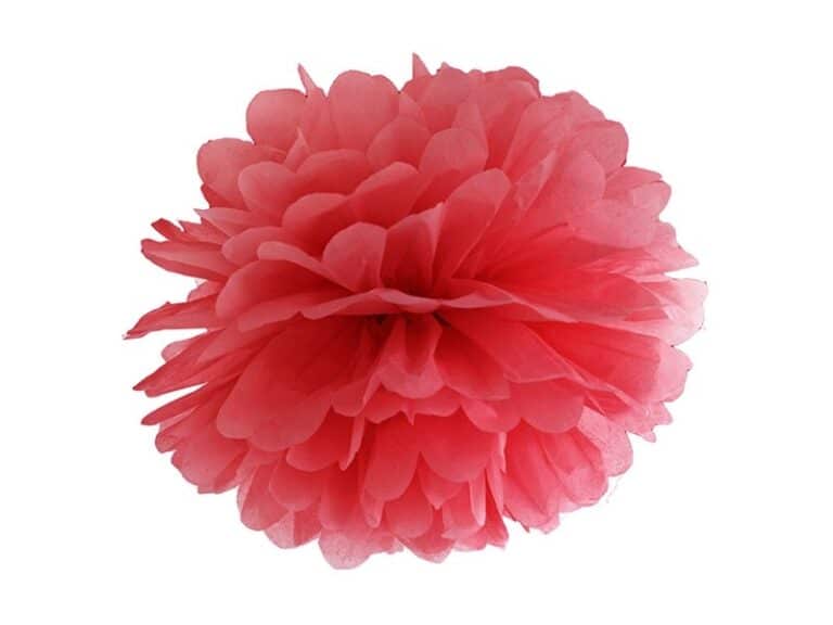 Pompon bibułowy 35cm Czerwony
