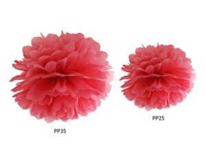 Pompon bibułowy 35cm Czerwony