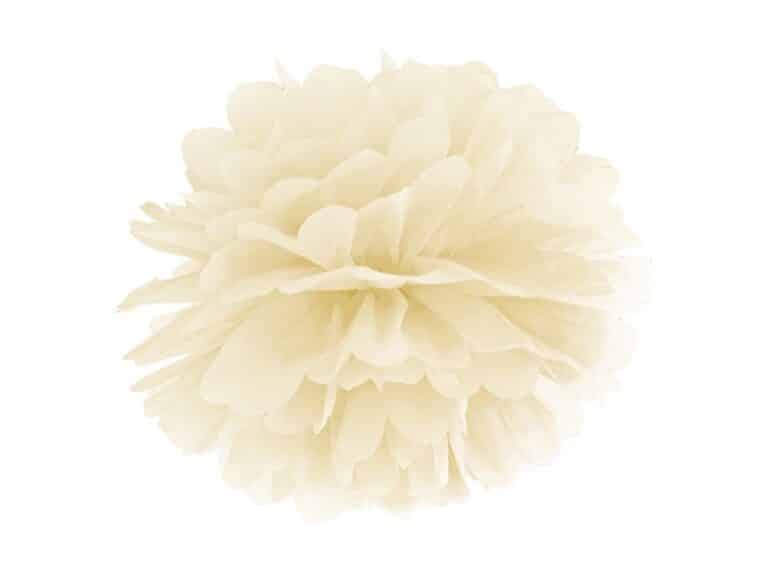 Pompon bibułowy 35cm Kremowy