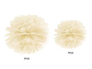 Pompon bibułowy 35cm Kremowy