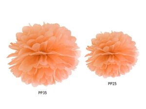 Pompon bibułowy 35cm Pomarańczowy