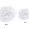 Pompony bibułowe dekoracja sali 25cm białe