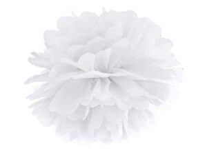 Pompony bibułowe dekoracja sali 25cm białe