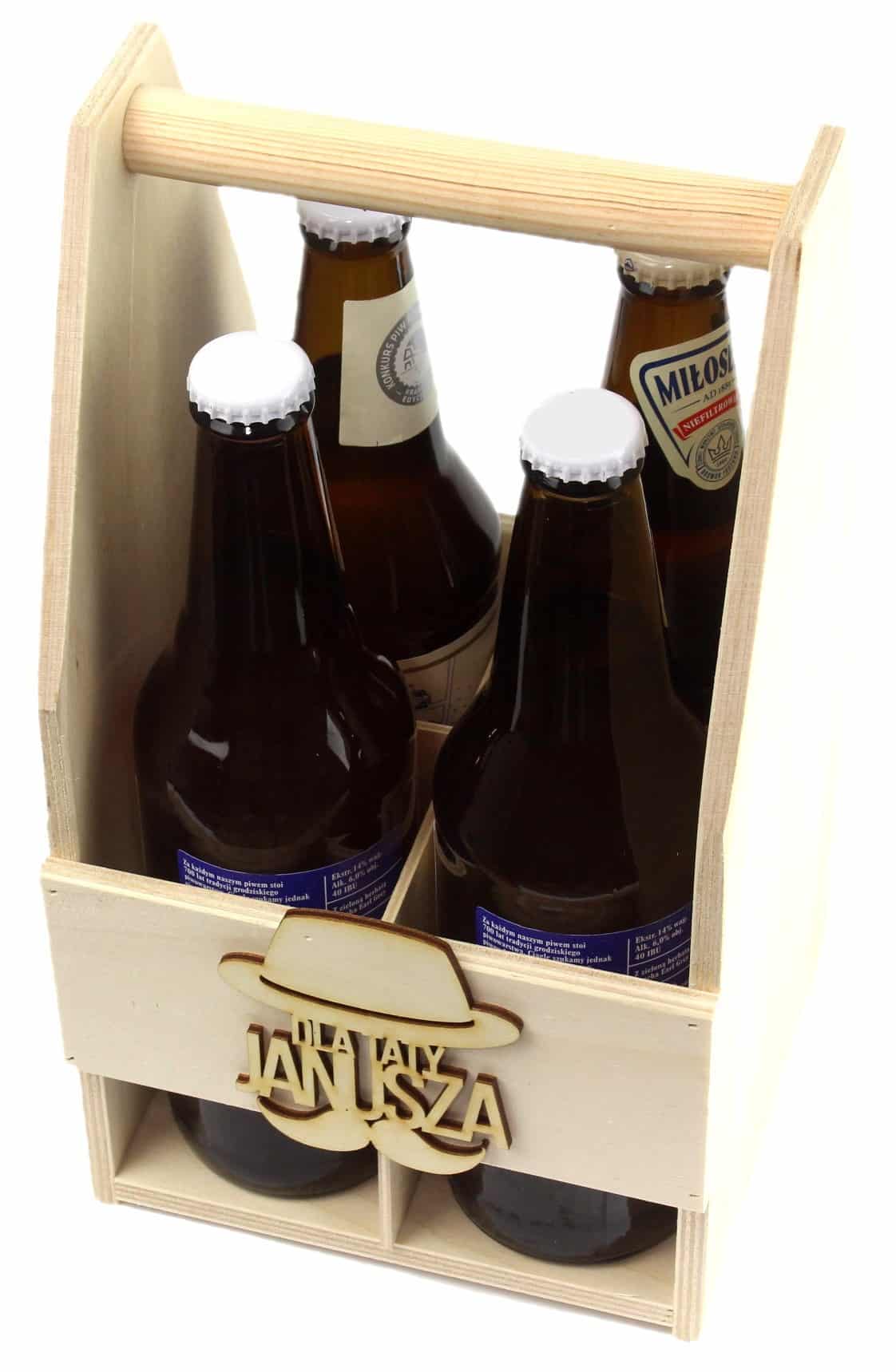 Prezent Na Dzień Ojca Nosiedłko Na 4 Butelki z Napisem Wzór 3