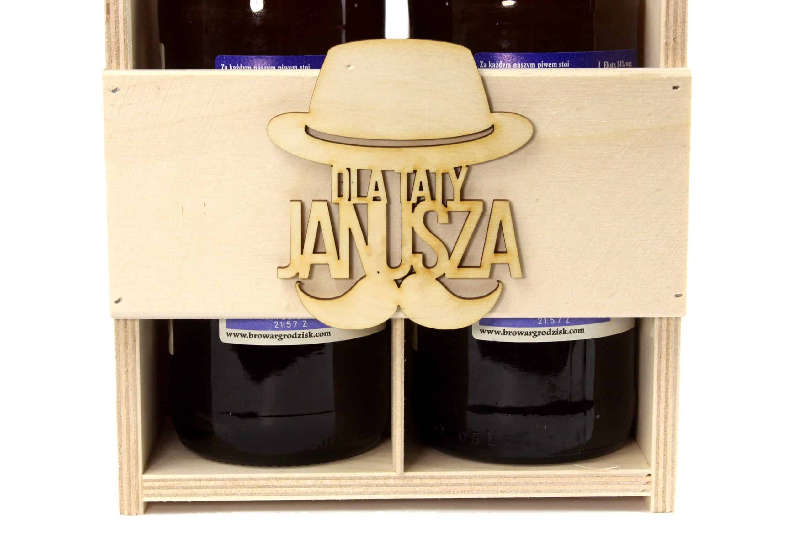 Prezent Na Dzień Ojca Nosiedłko Na 4 Butelki z Napisem Wzór 3