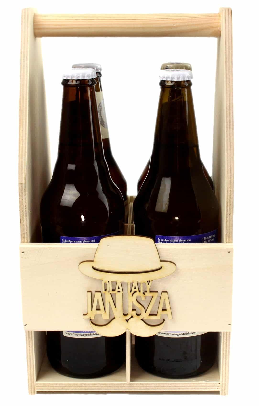 Prezent Na Dzień Ojca Nosiedłko Na 4 Butelki z Napisem Wzór 3