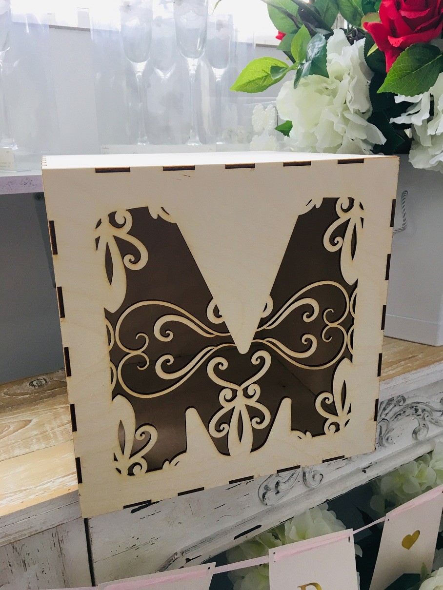 Pudełko na koperty drewniane, Personalizowane