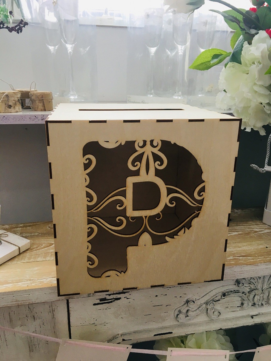 Pudełko na koperty drewniane, Personalizowane