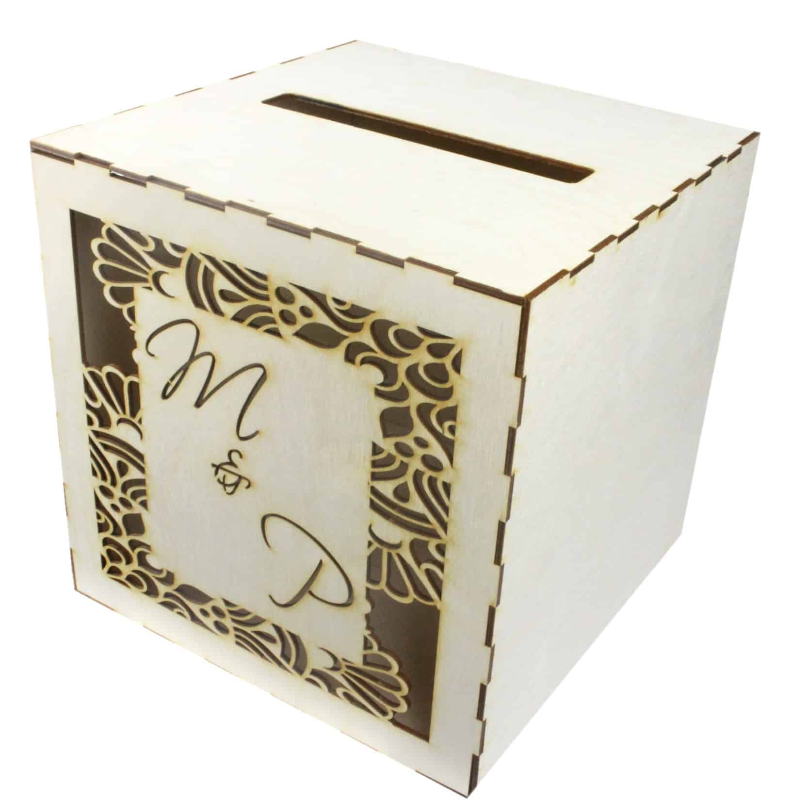 Pudełko na koperty drewniane, Personalizowane