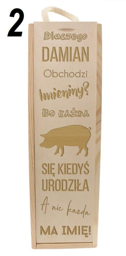 Pudełko-Skrzynka Na Wino Z Grawerem Na Prezent