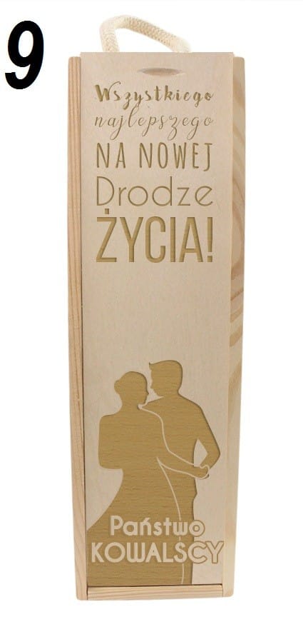 Pudełko-Skrzynka Na Wino Z Grawerem Na Prezent Ślubny
