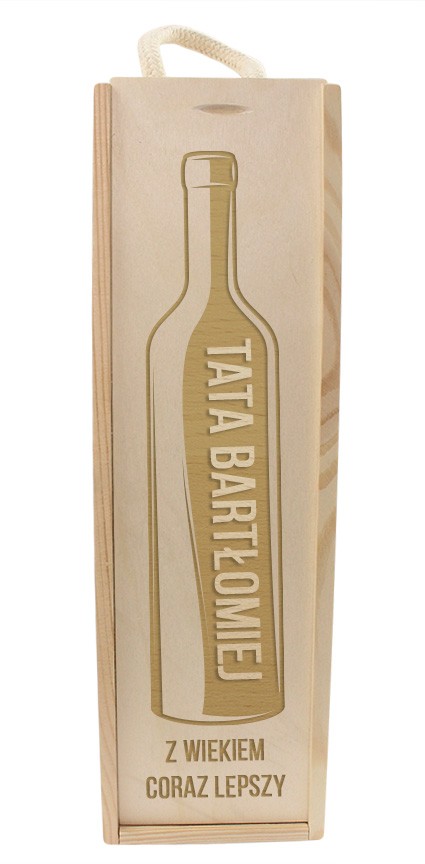 Pudełko-Skrzynka Na Wino Z Grawerem Na Prezent