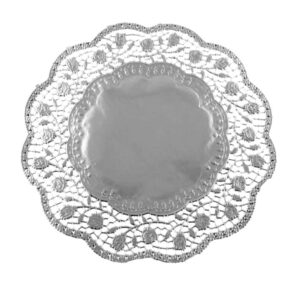 Serwetka ażurowa 28 cm srebrna