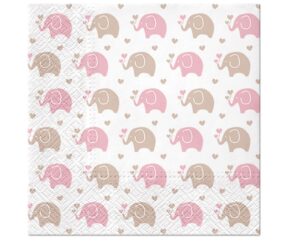 Serwetki Baby Elephants Pink