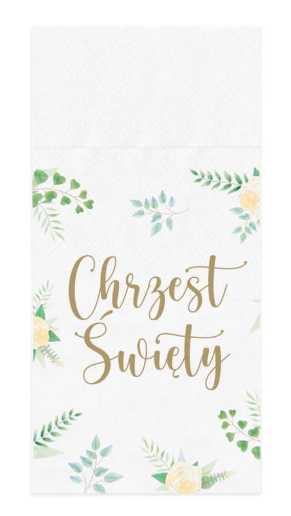 Serwetki Etui na Sztućce Chrzest Święty 